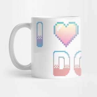 I Heart My Dog Classic Video Game Graphic Rainbow Pastel Gradient Mug